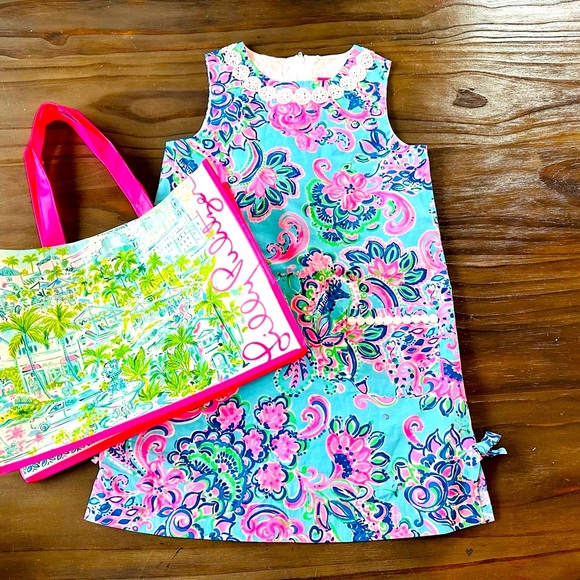 Lilly Pulitzer Other - EUC Lilly Pulitzer Girls Dress in Blue Horizon Jungle Sunrise pattern